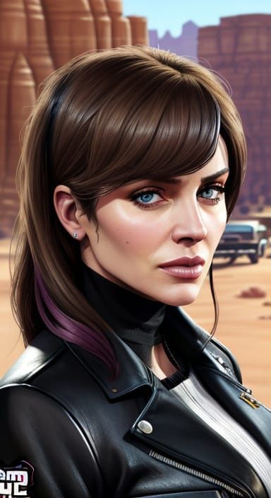 Lady in Western Frontier Town, in Comic Realism Style