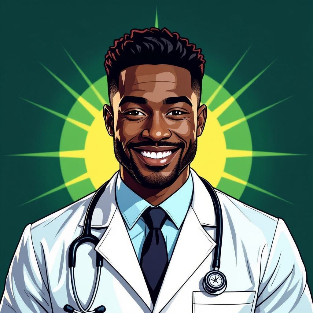 Sinister Doctor Portrait in Pop Art Style