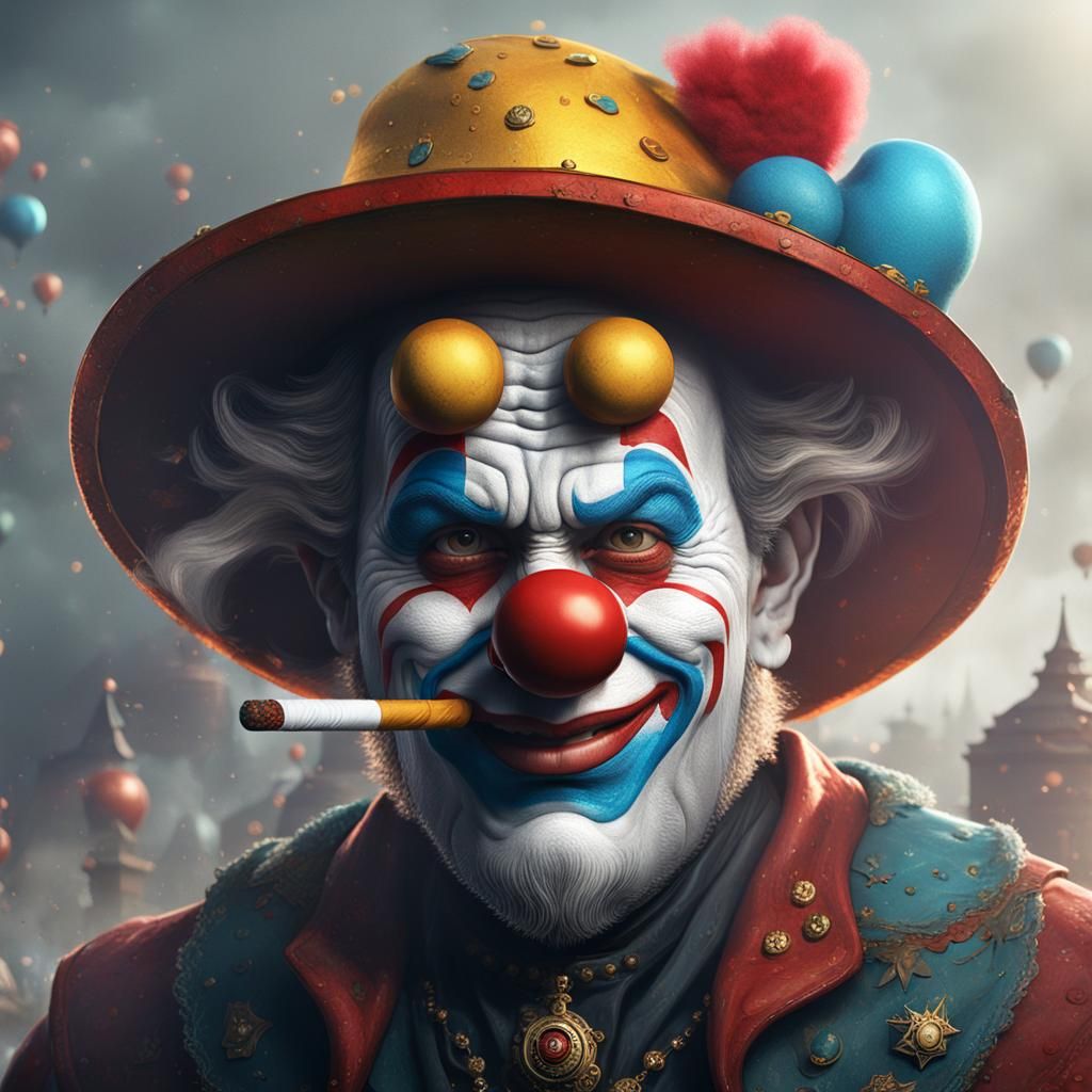 MK Moshe Gafni Wearing Clown Hat with Cigarette