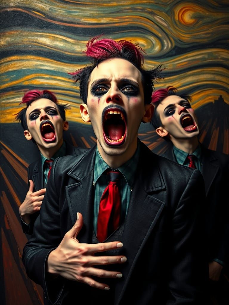 Punk-Inspired The Scream Reimagined in Colorful Gothic Style