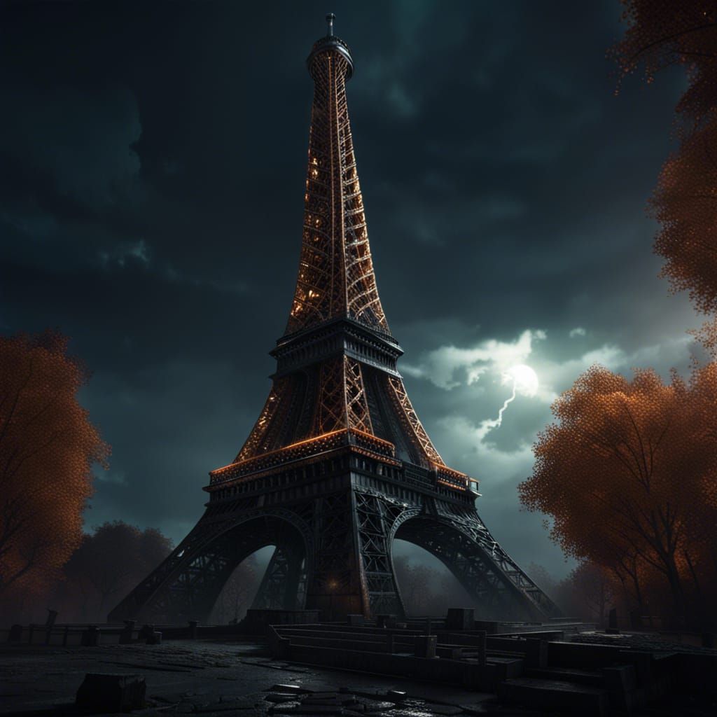 apocalyptic Eifel Tower, a masterpiece, 8k resolution, dark ...