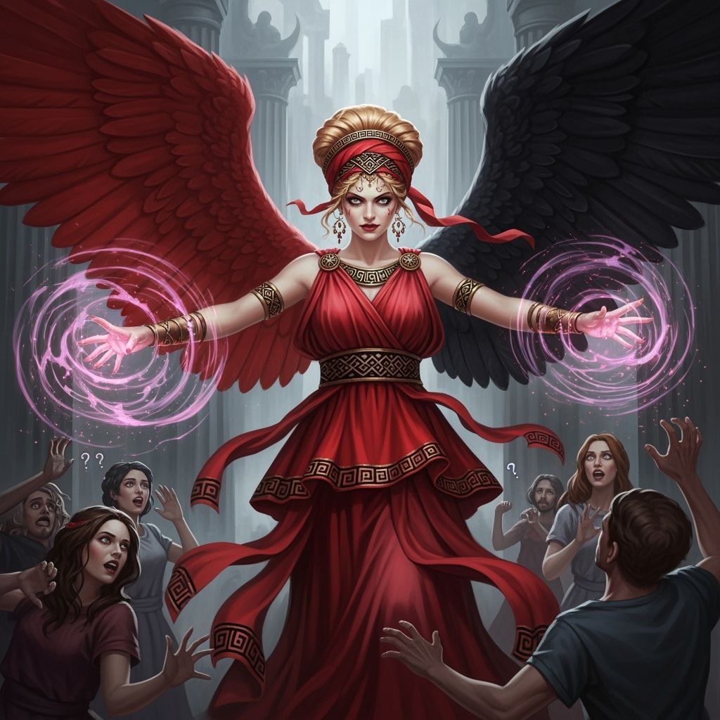 Lyssa Goddess of Rage in Dark Fantasy Art Nouveau Style