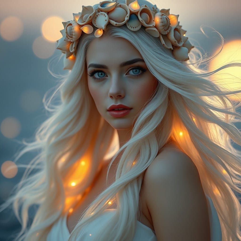 Ethereal Goddess in Constellation Crown