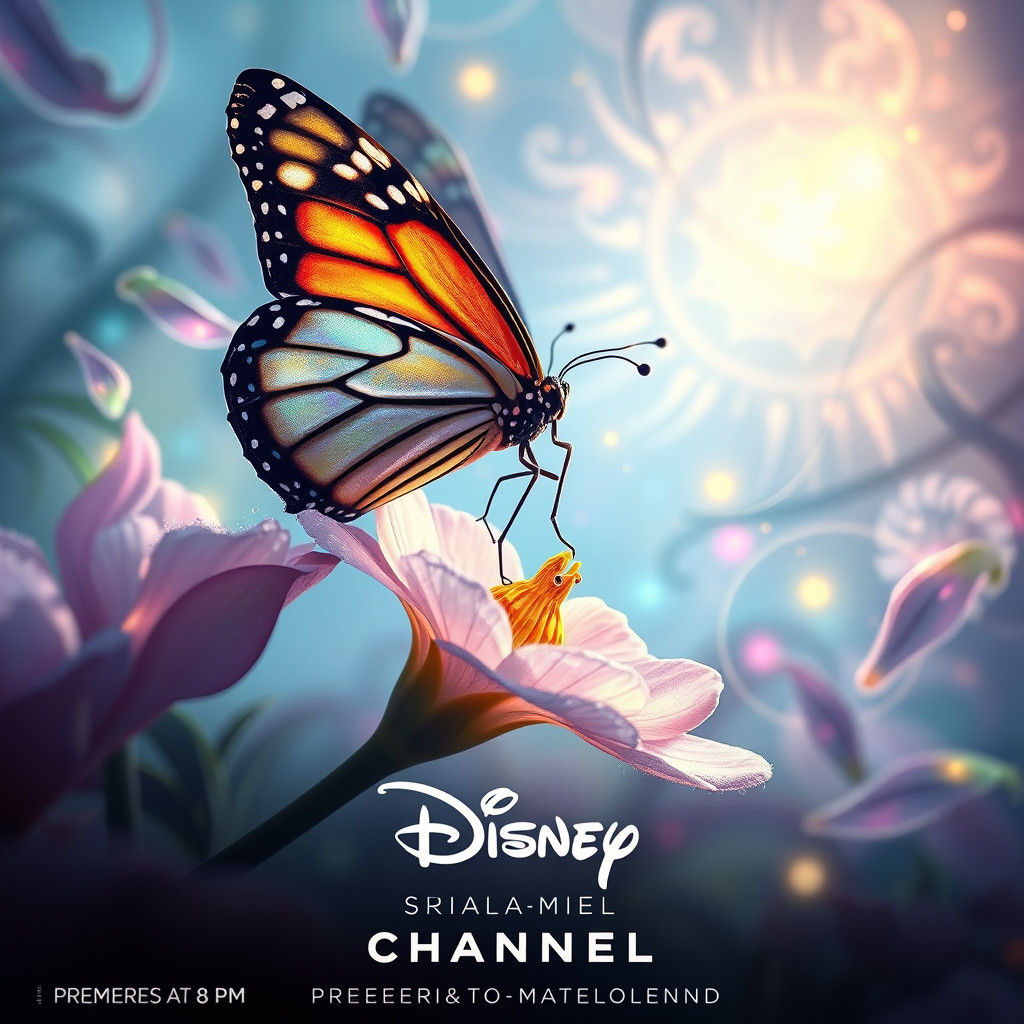 Monarch Butterfly Emerges from Shimmering Portal