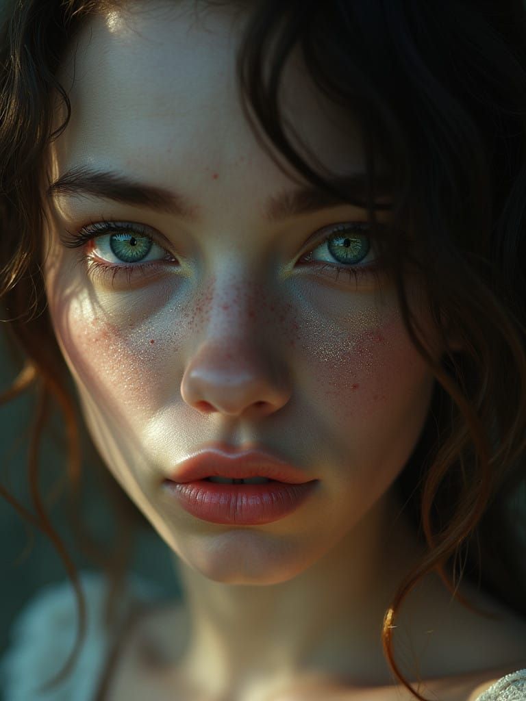 Cinematic Portrait of an Intense, Ethereal Woman