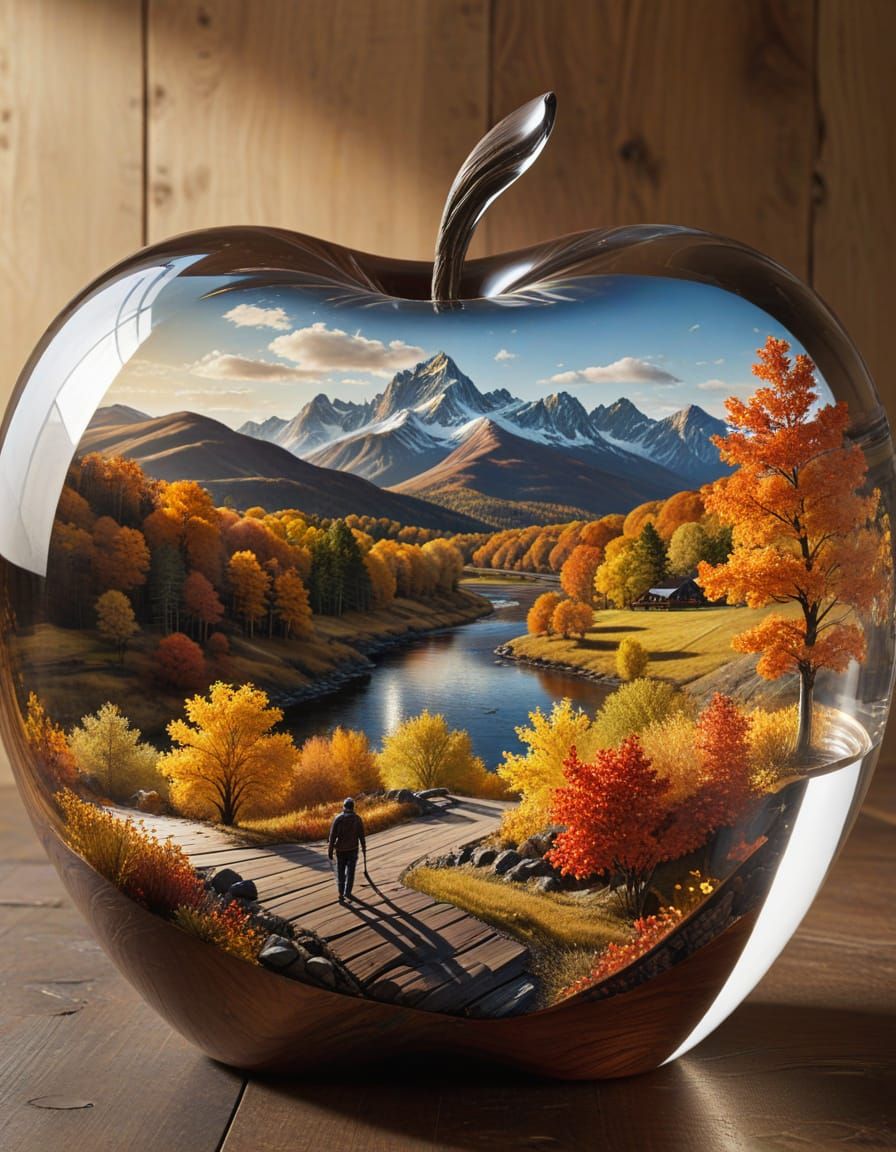 Surreal Autumn Glass Sculpture Captures Vibrant Fall Landsca...