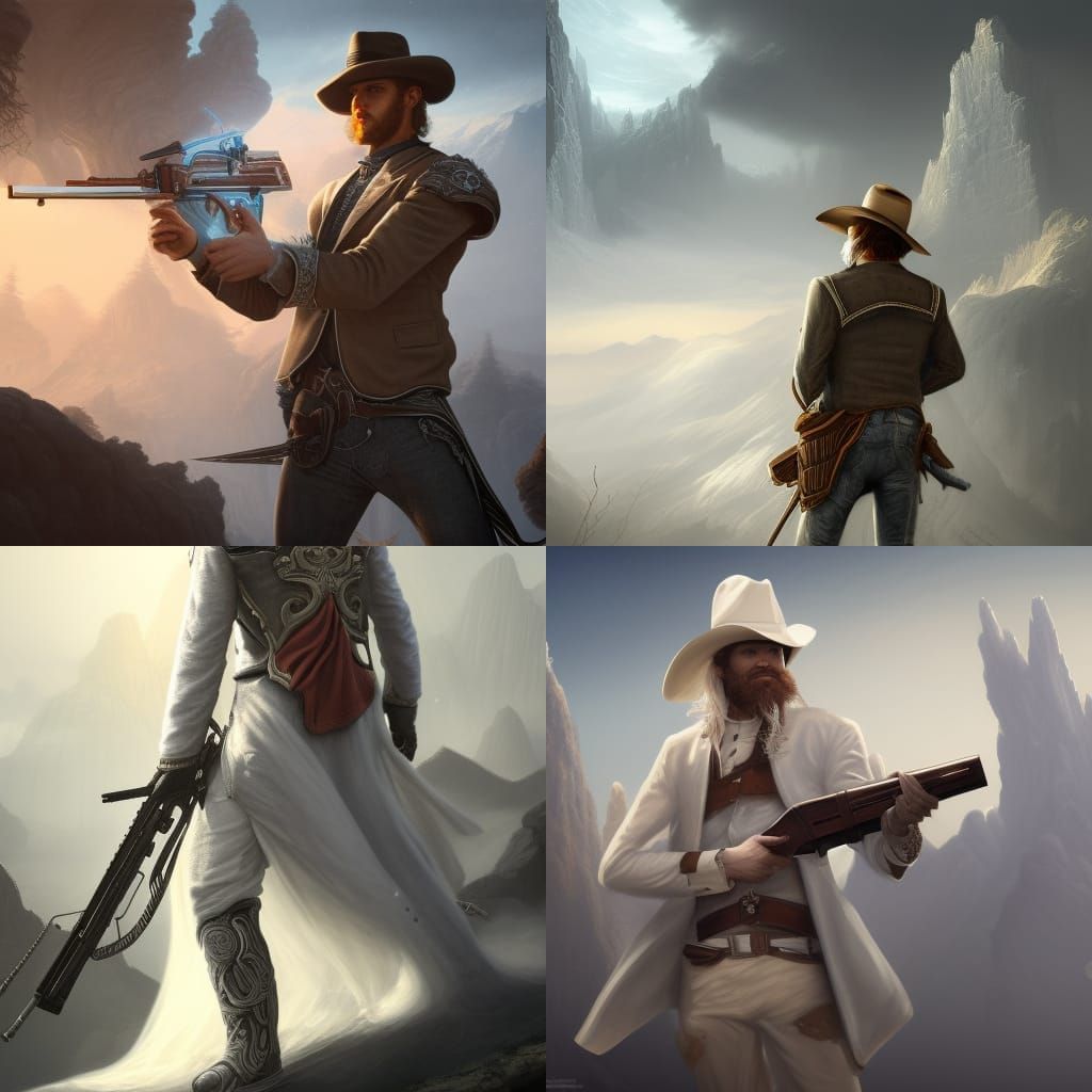 Gunslinger in White: Detailed Matte Painting