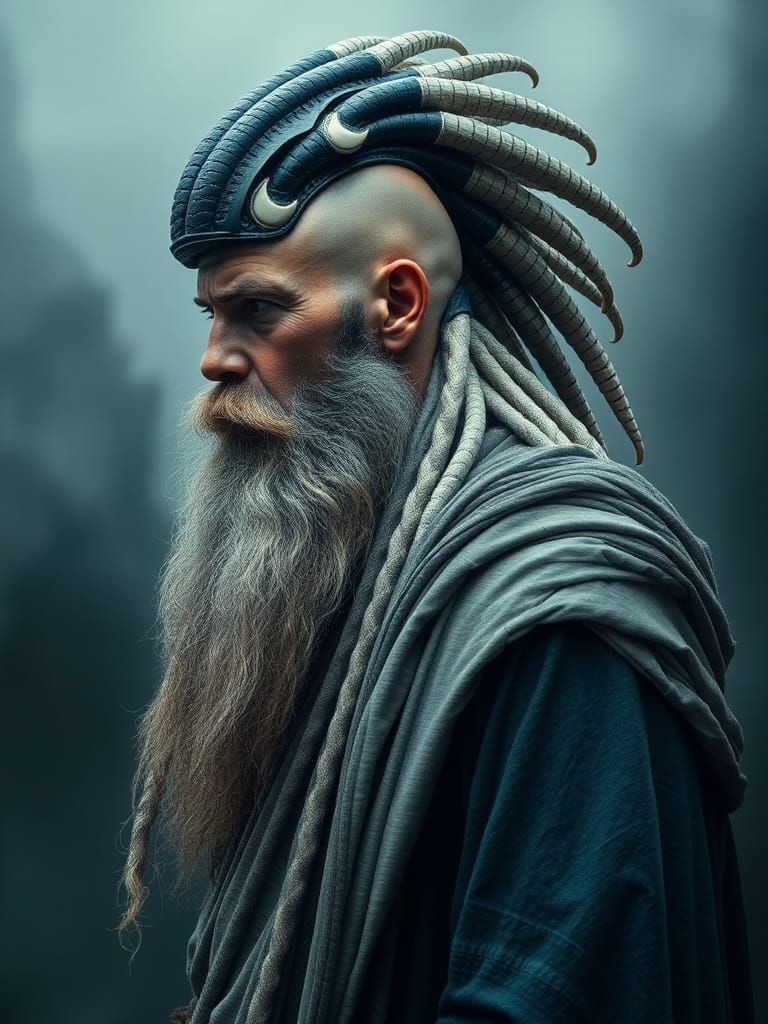 Viking Warrior with Whale Baleen Headdress