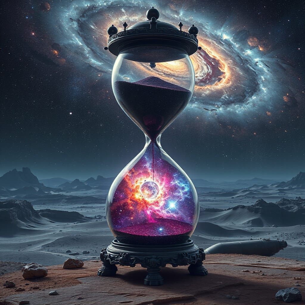Obsidian Hourglass on Alien Planet, Cosmic Flux