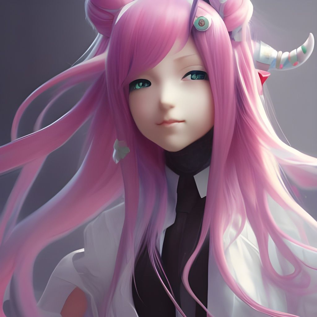 Plushie Hatsune Miku Portrait in Hyperdetailed Digital Art