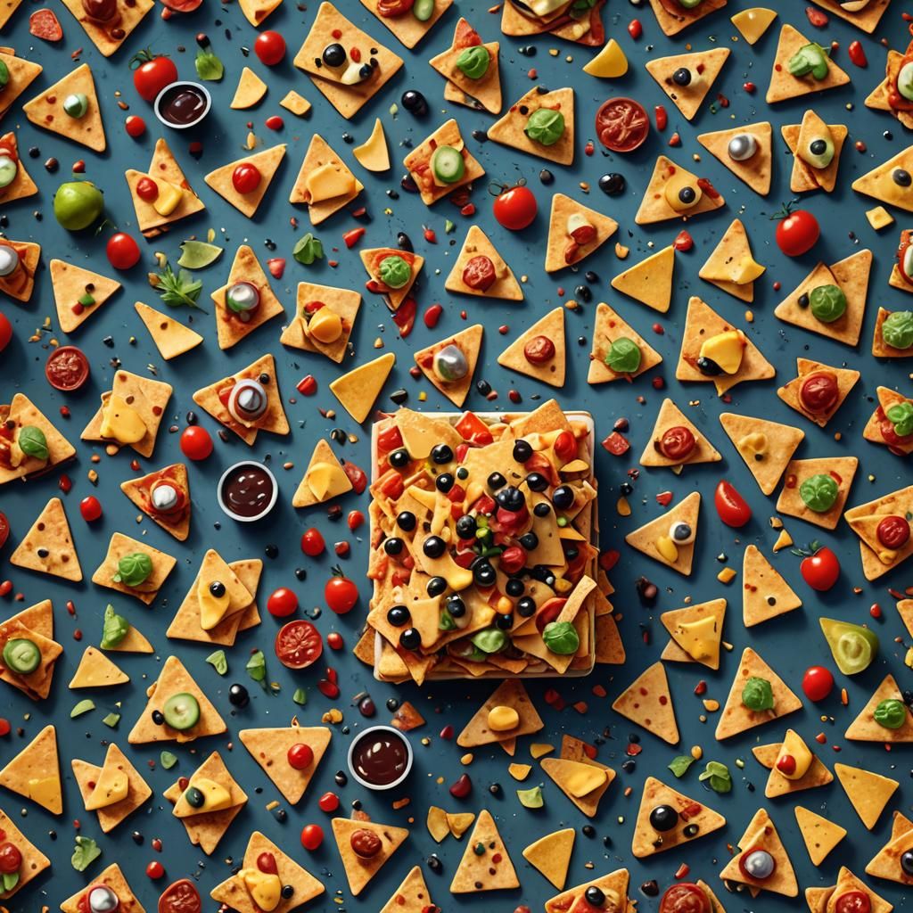 Delicious Nachos with Dip: Detailed Matte Painting