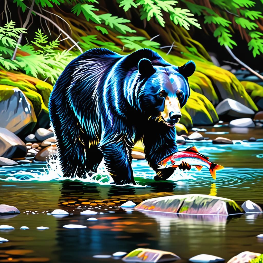 Black Bear Fishing * Margaret Creek Tongass National Forest,...