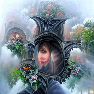 Ethereal Gothic Woman Selfie in Fantasy Style