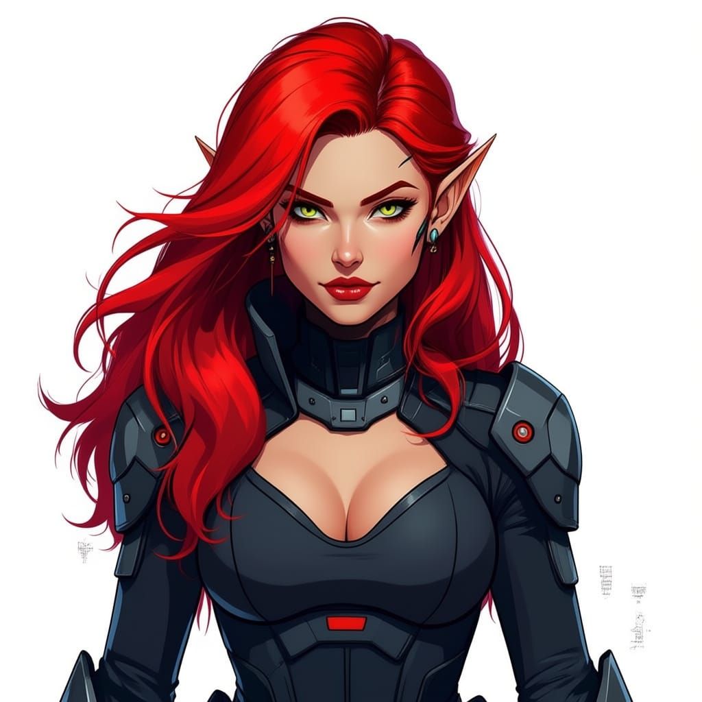 Shadowrunner Elf Female Map Token From Above