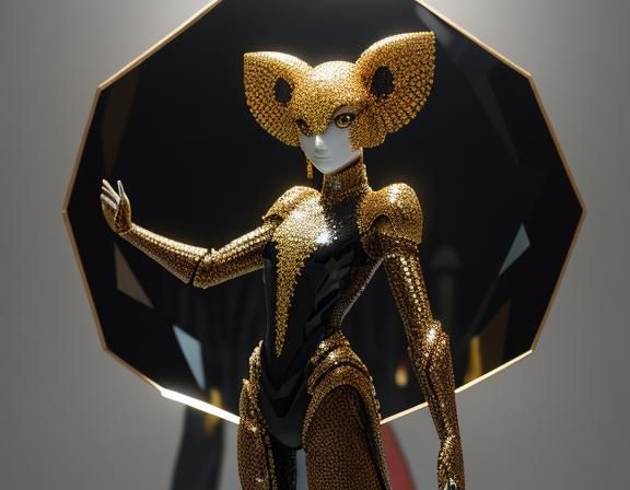 Detailed Chameleon Mirror Mosaic Sculpture