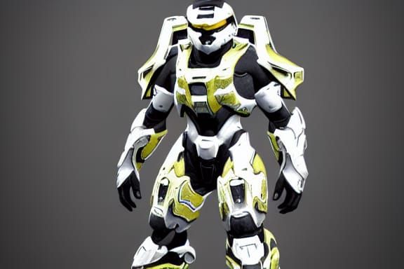 Halo Sangheili Elite in White and Gold Armor