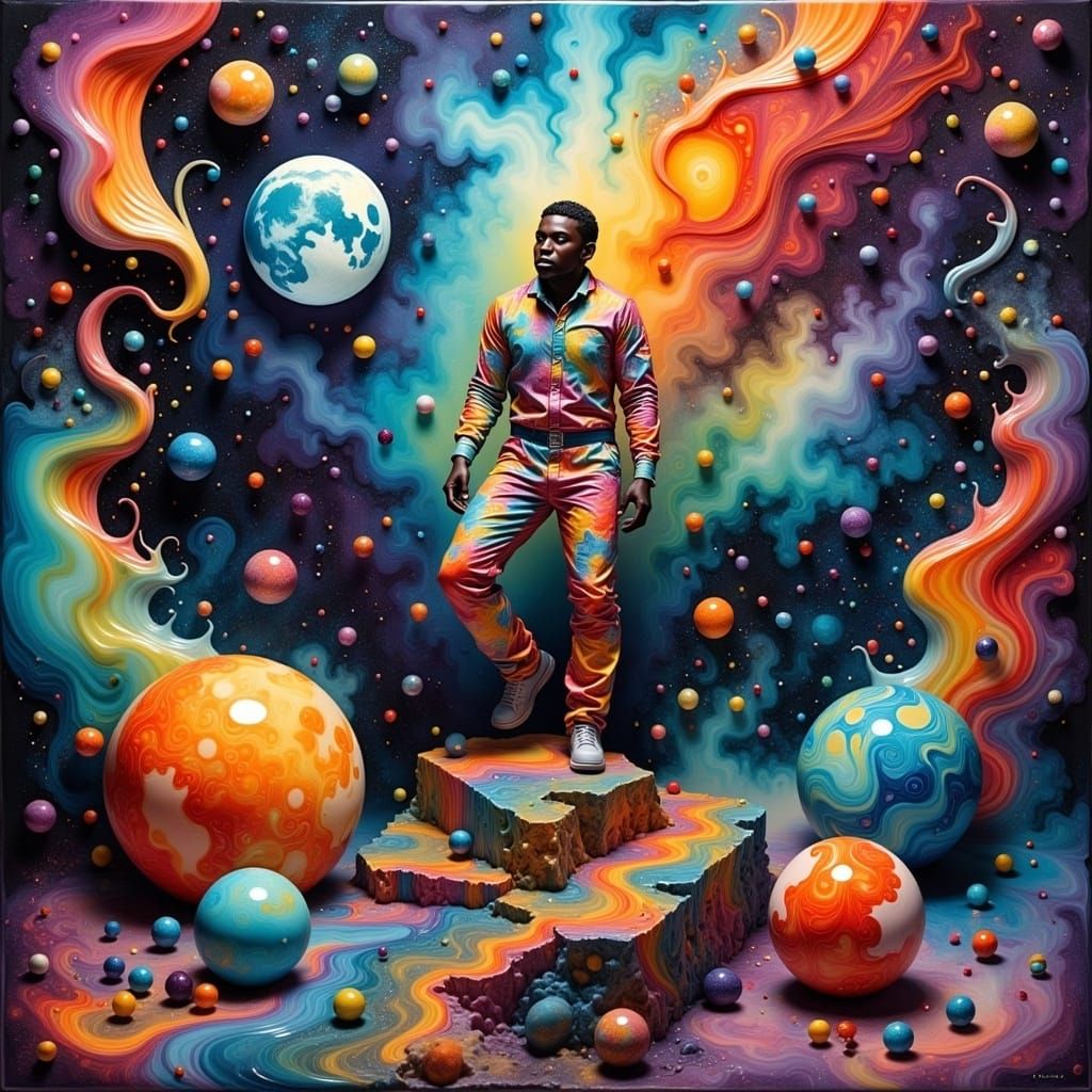 A dynamic, creative, and captivating portrait of the man on ...