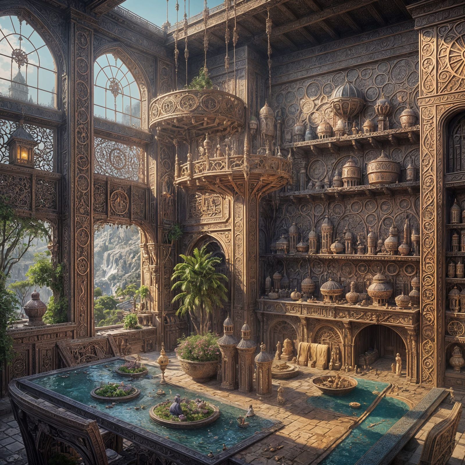 Detailed Jewish Shabbat Table in Fantasy Concept Art