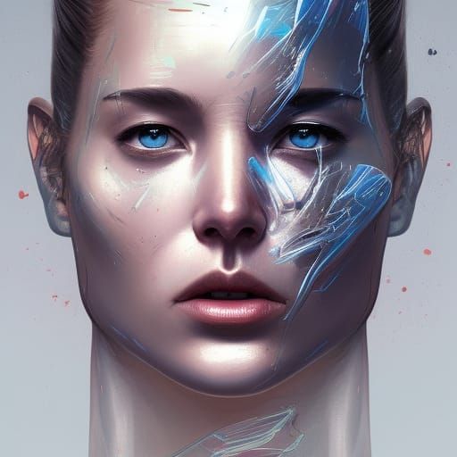 Elon Musk: Half Human, Half Robot Portrait