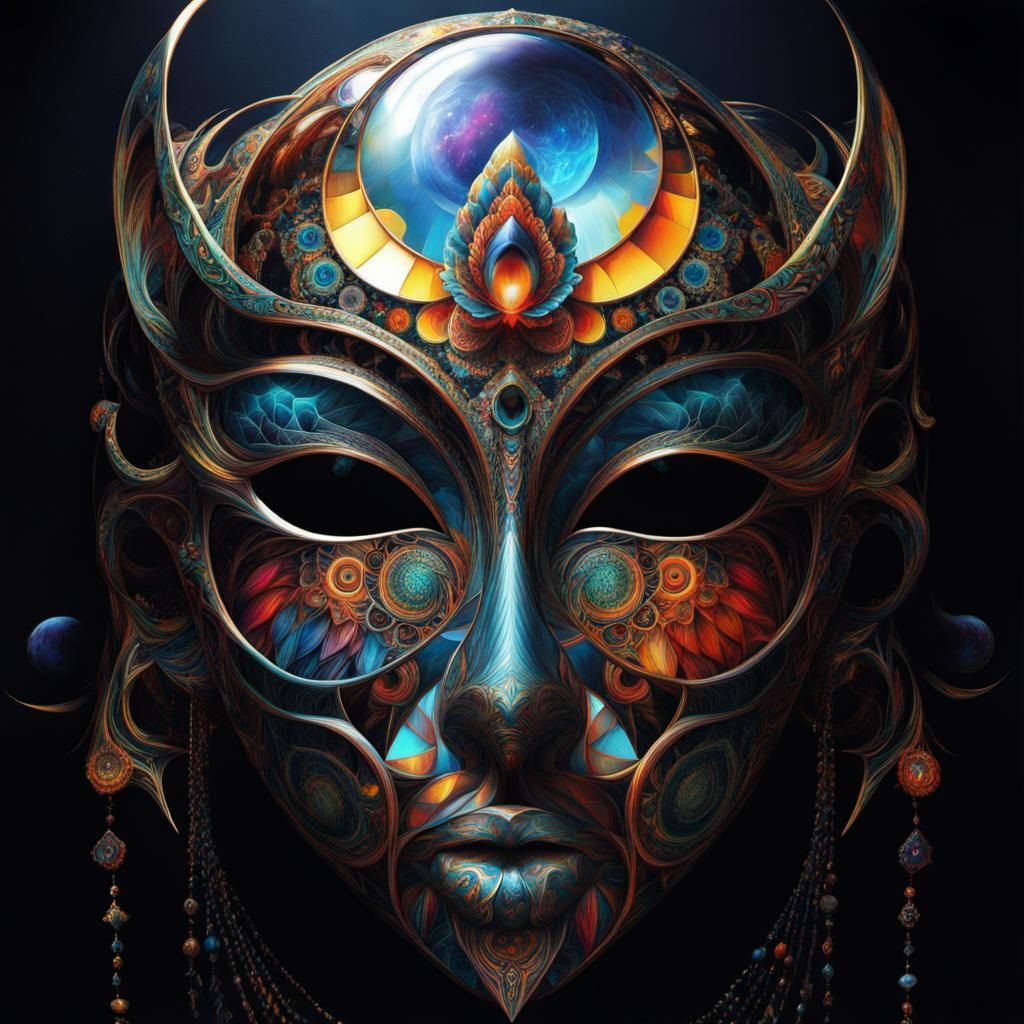 Psychedelic 4444 Mandala in Solarpunk Style