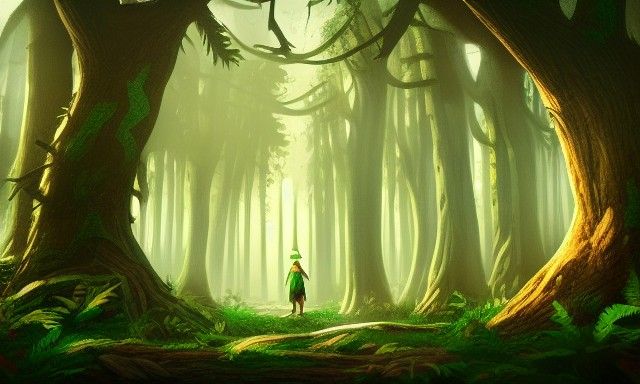 Enchanted Elf Forest: Detailed Matte Painting
