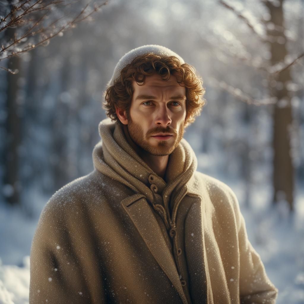 Snow Portrait of Murray Love in Rembrandt Style