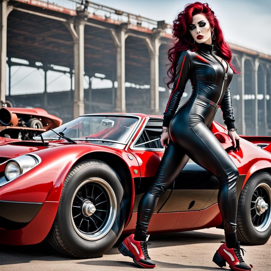 MOST Beautiful young Gothic Woman, with giant female curves,...