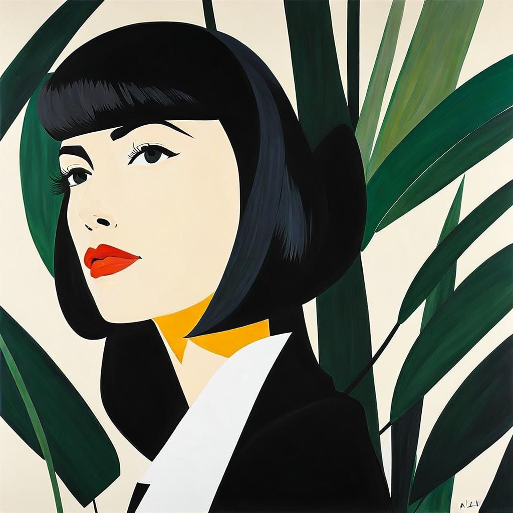 Minimalist Serene Realism in Alex Katz Style