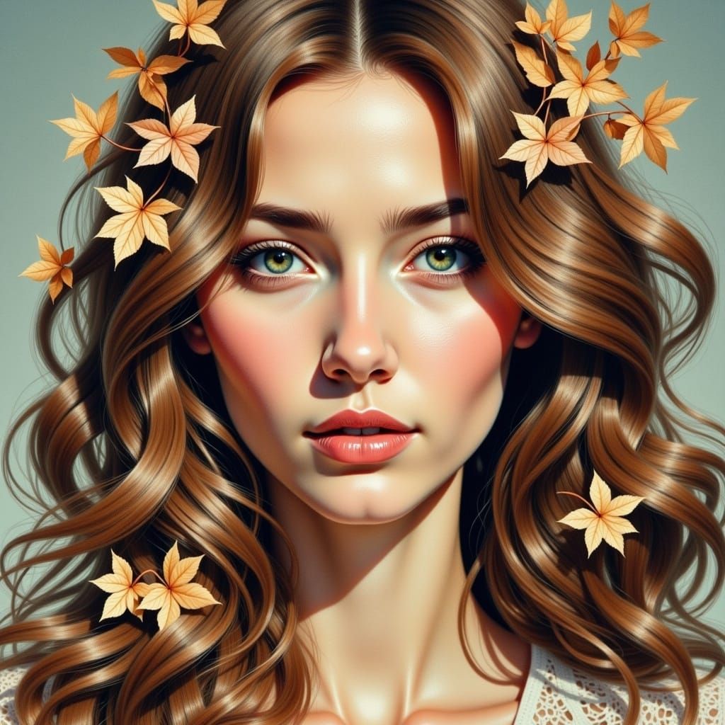 Elegant Beauty Painting with Soft Gradients