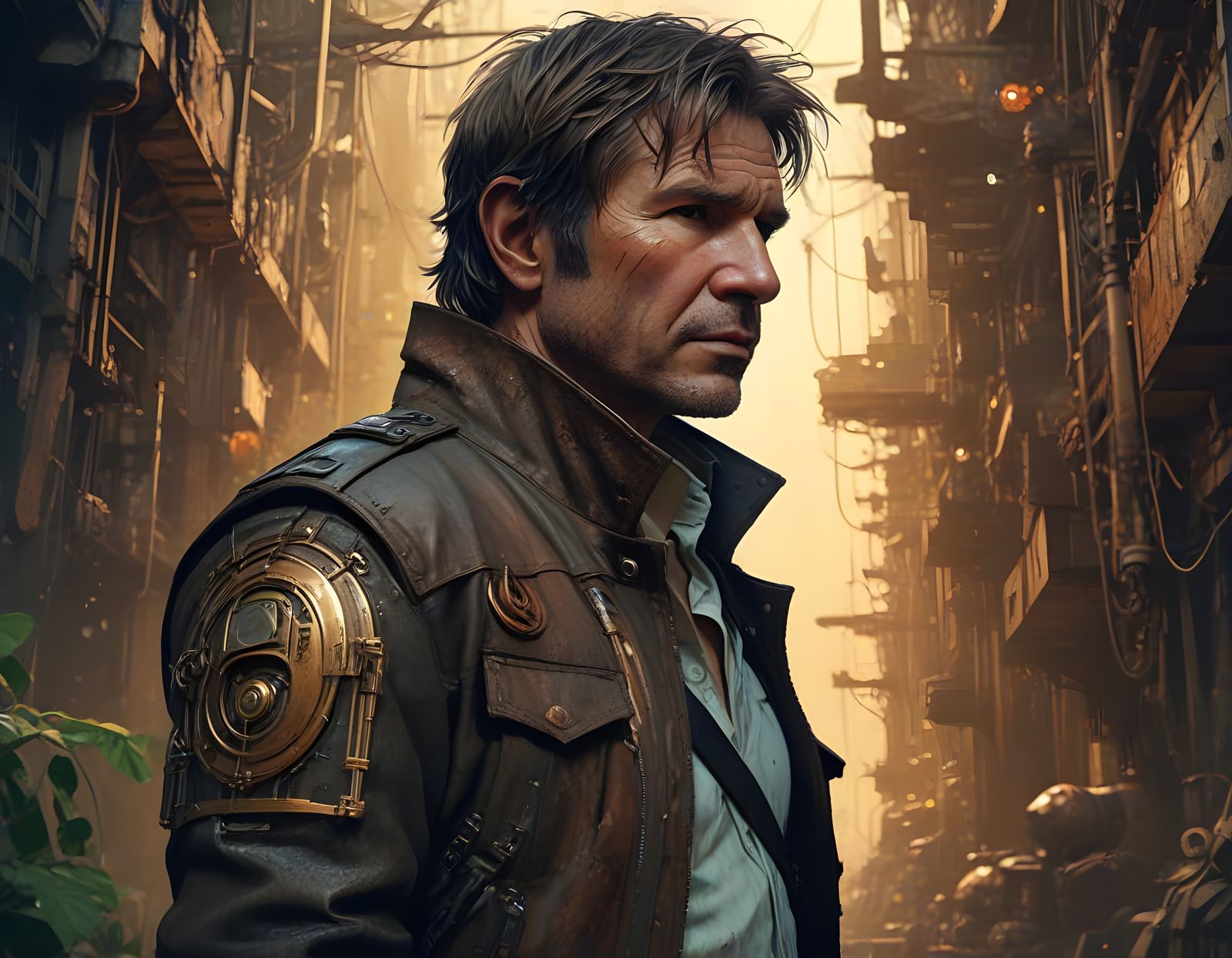 Han Solo in Biopunk Style: Digital Art Portrait