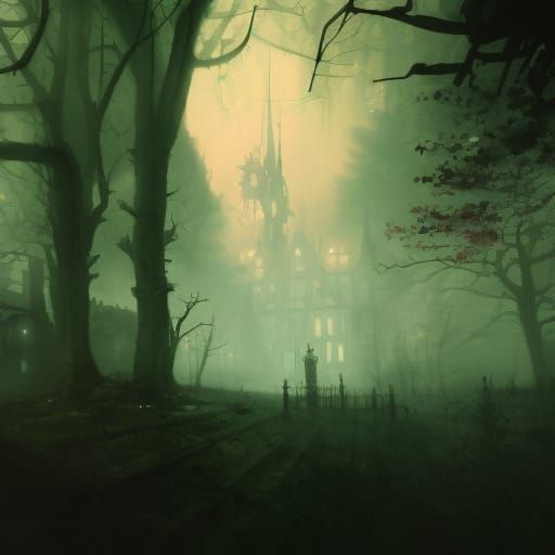 Eerie Victorian Palace in Haunted Woods