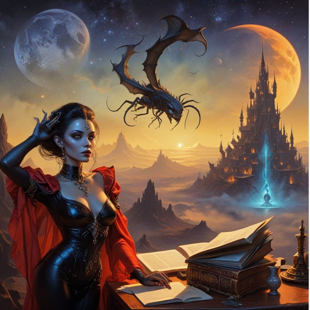 Supersized Sorceress Studies Ancient Mysticism