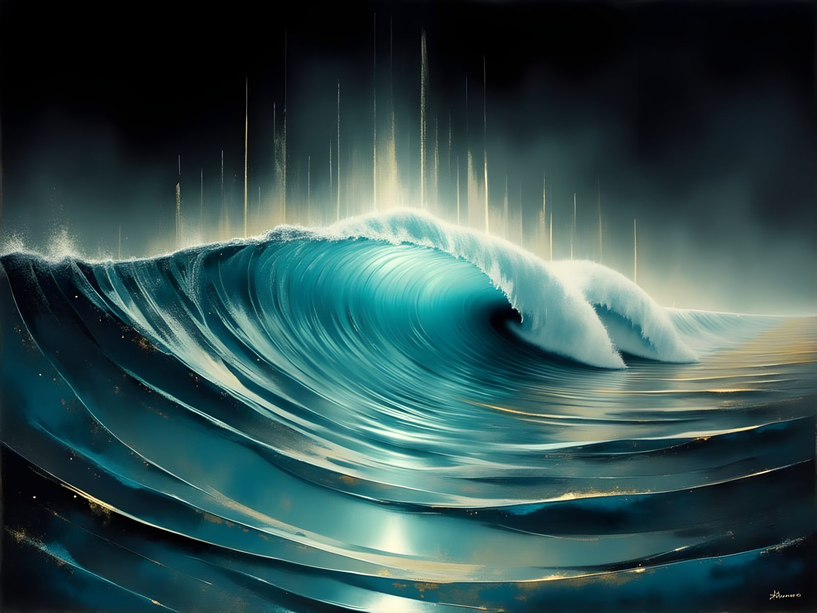 Mystical Oceanic Undertow in Magical Lighting