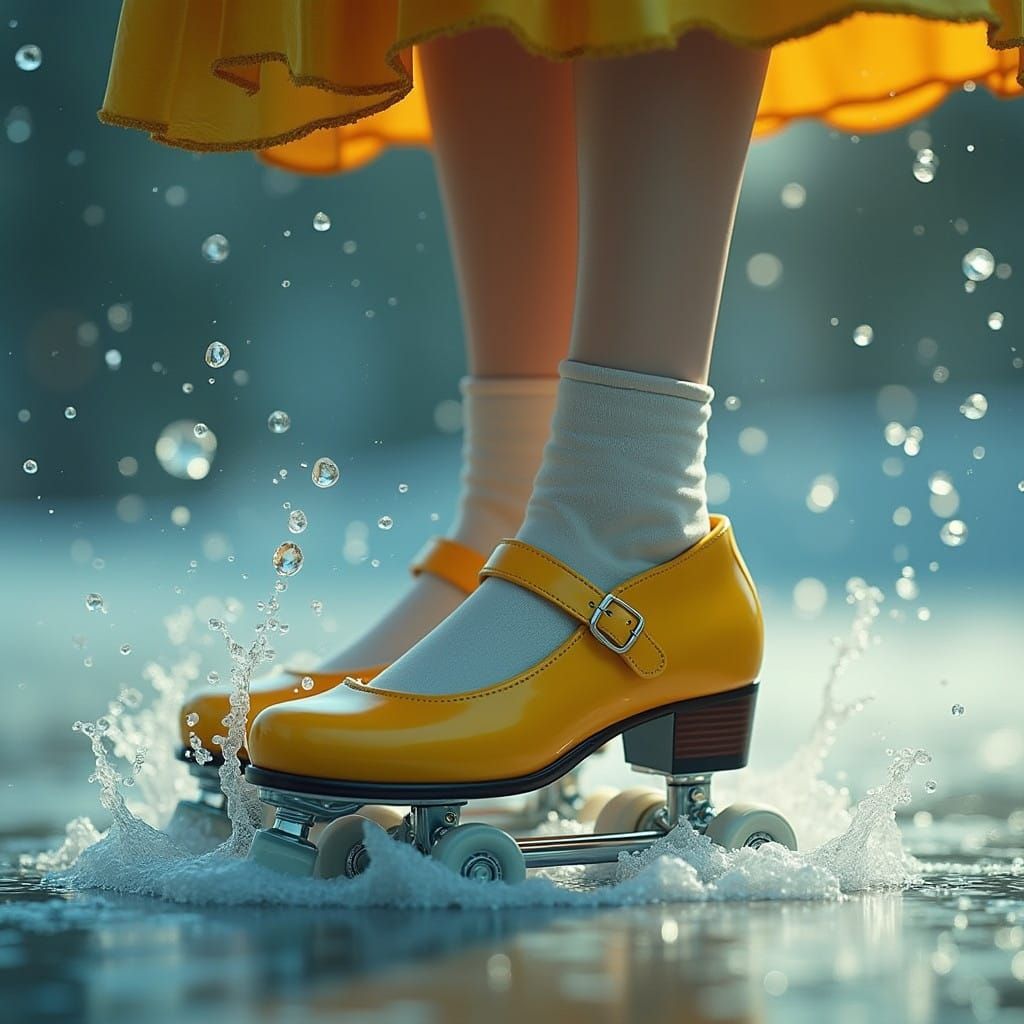 Woman's Feet in Vibrant Roller Skates - Fantasy Concept Art