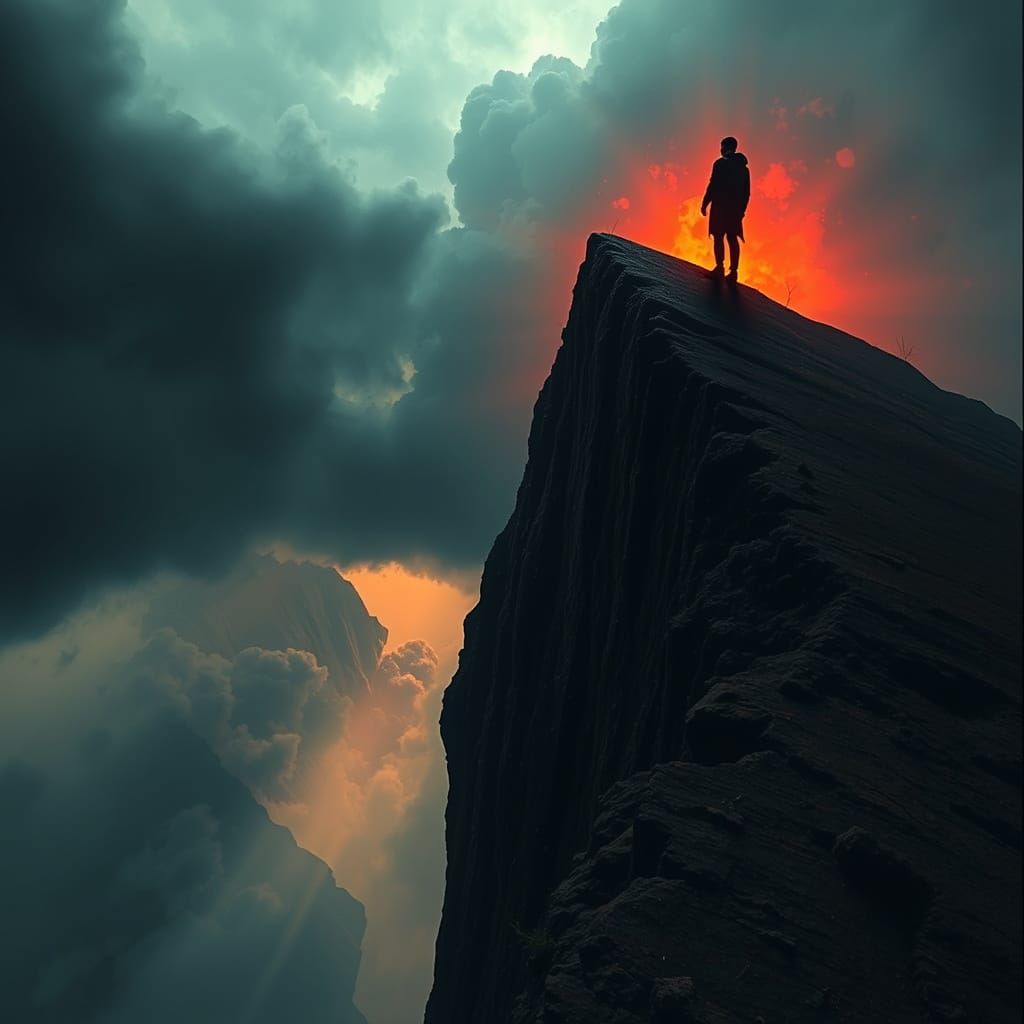 Vertigo at Cliff Edge in Biomechanical Style