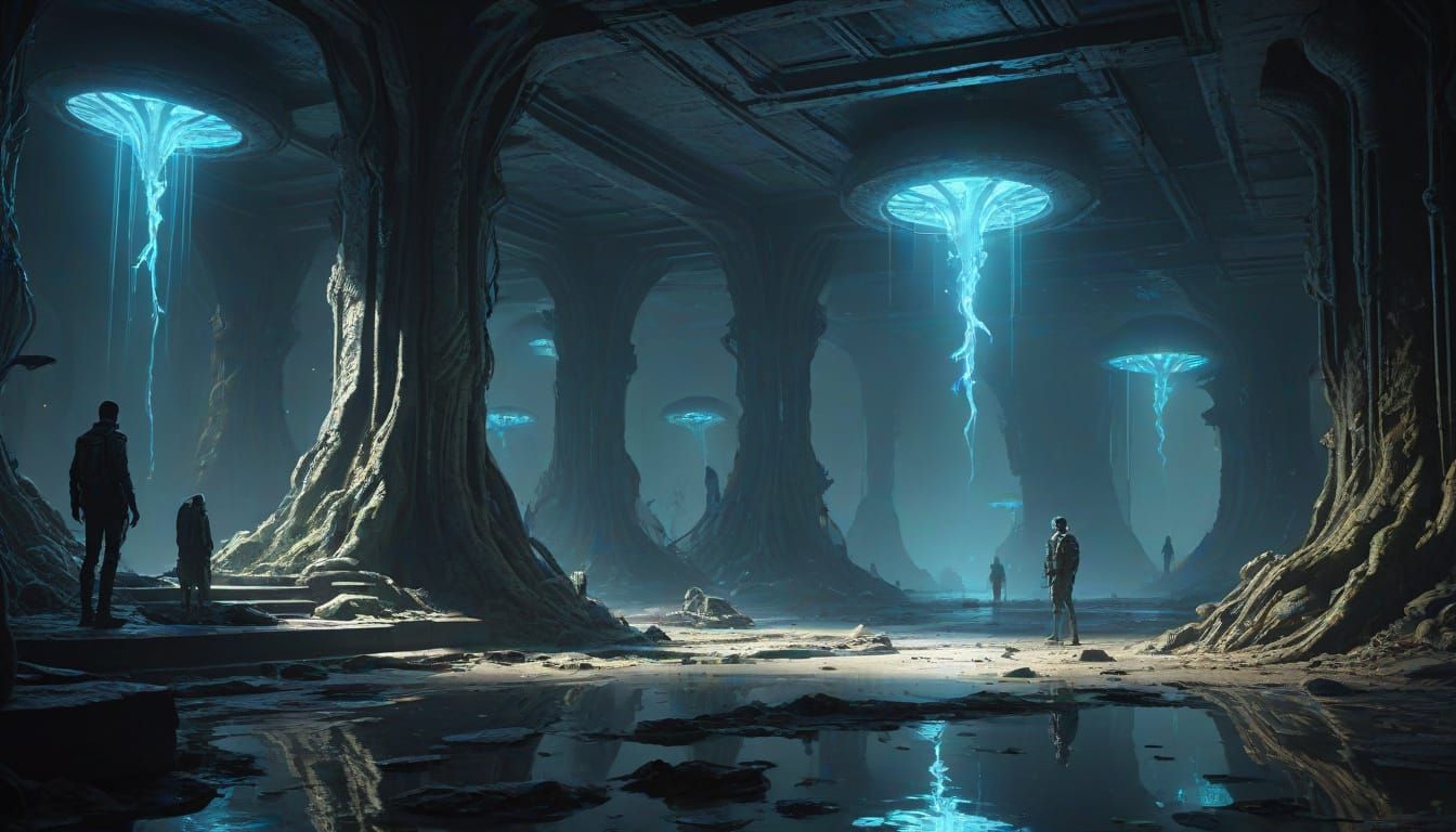 Reptilians in Underground Sci-Fi City