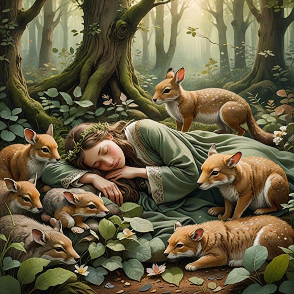 Dreamy Forest Sanctuary in Whimsical Fantasy Style