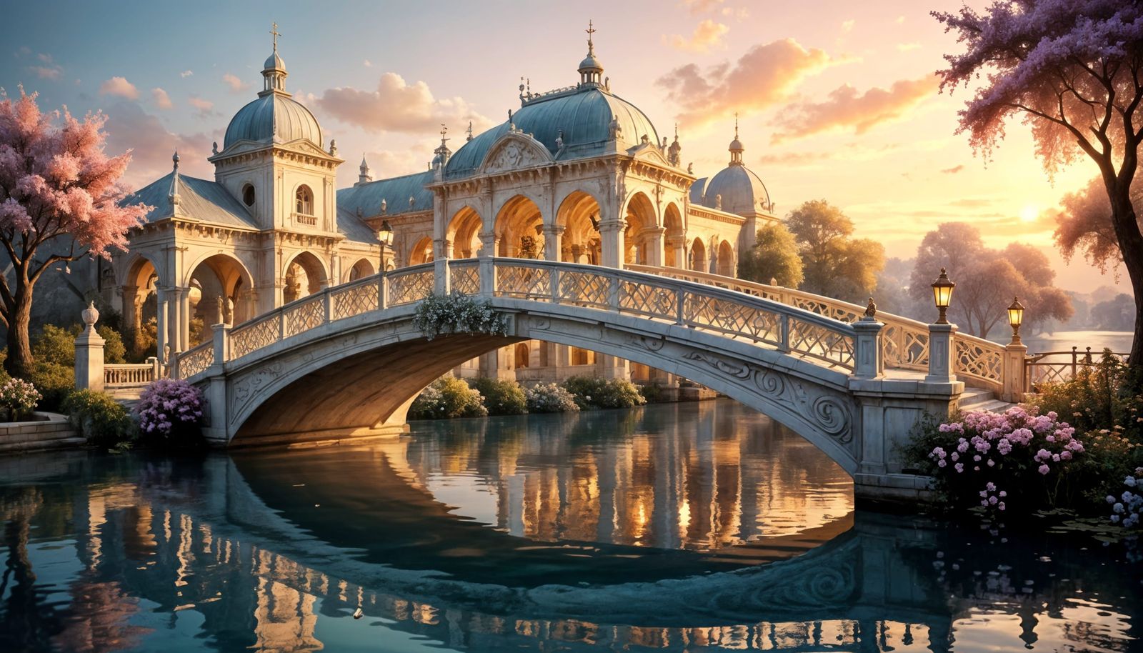 Whimsical Pastel Bridges of a Fairy Tale World