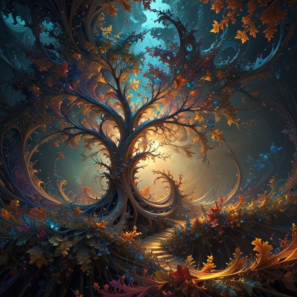 Ethereal Fractal Landscapes in Vibrant Colors