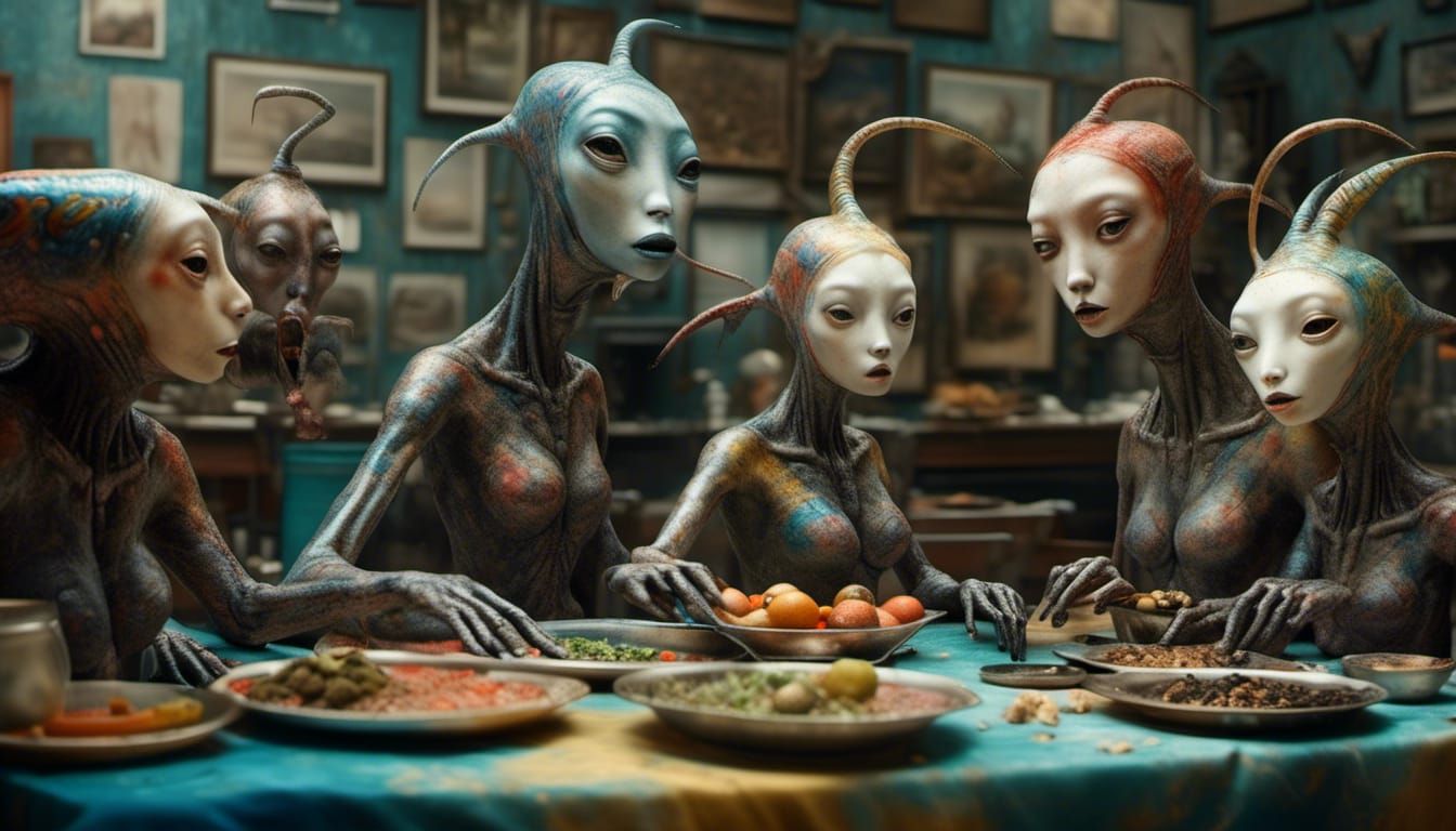 Emotional Alien Cityscape: Polychromatic Matte Painting