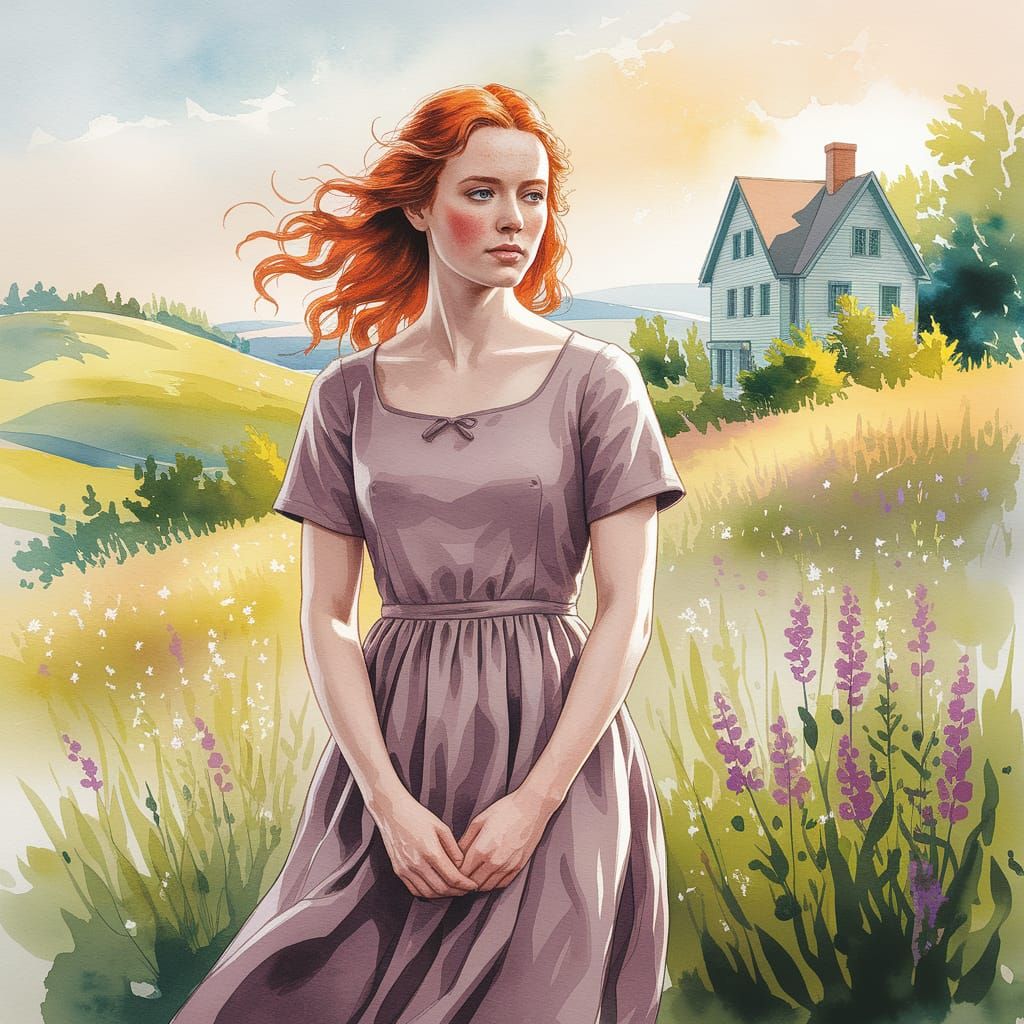 Anne of Green Gables: Watercolor Portrait