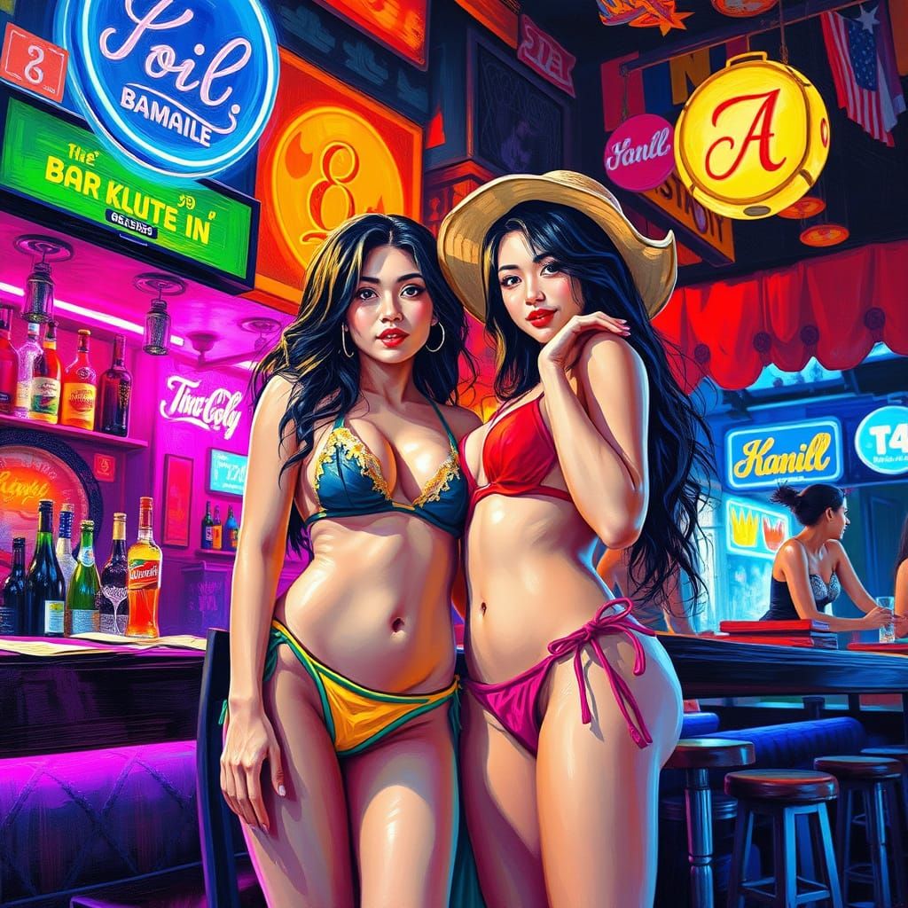 Bargirls in Pattaya: Expressionist Neo-Impressionism