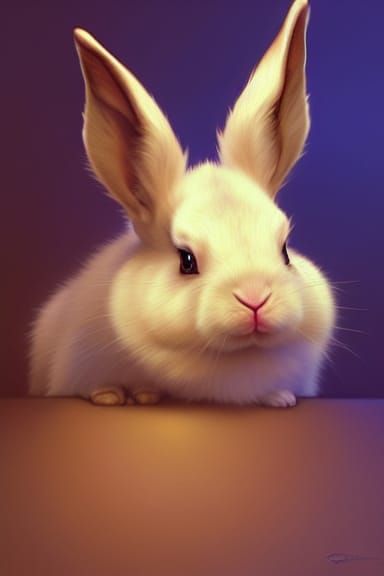 Hyperdetailed Easter Bunny Portrait in Art Nouveau Style