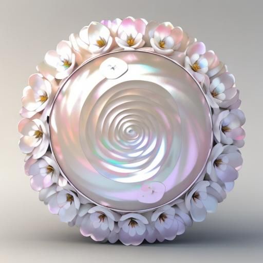 Luminous 3D Mother-of-Pearl Floral Design
