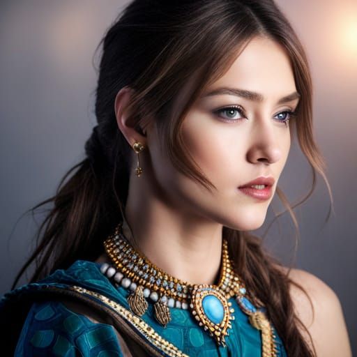 Beautiful Woman Warrior in Fantasy Art