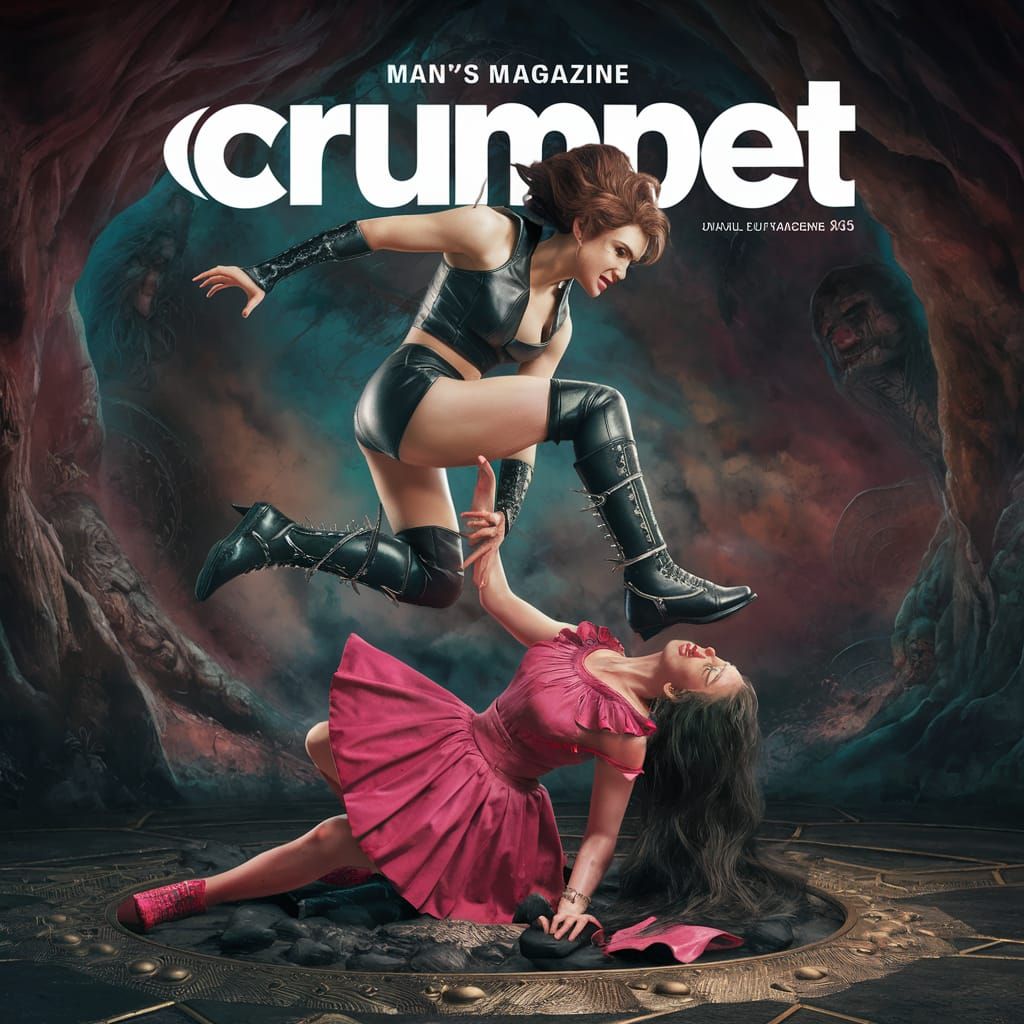 Joanna Lumley as Varla in Leather on Magazine Cover