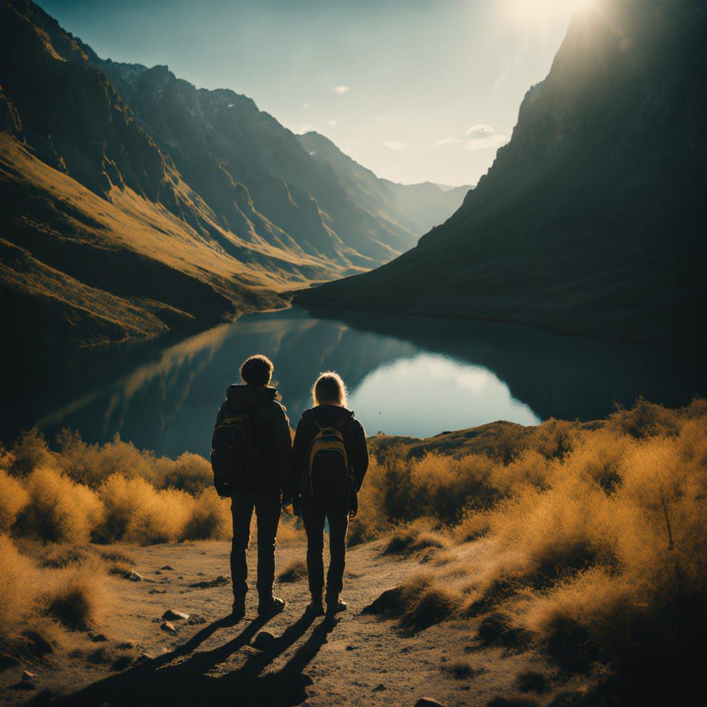 Hyperrealistic Film Still of Young Couple in Love