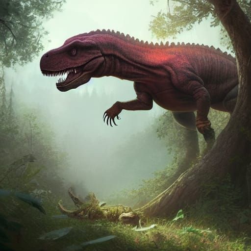 Cute Tyrannosaurus Rex with Flower Crown