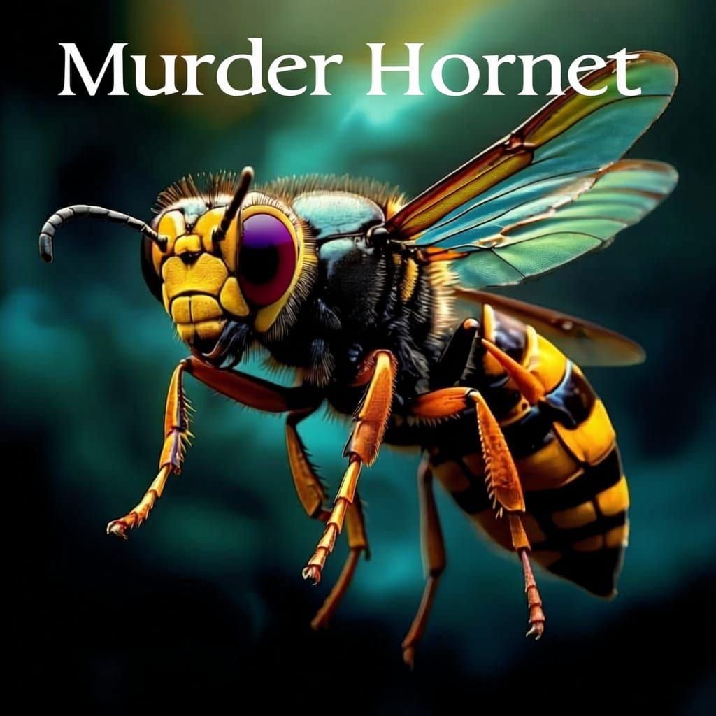 Giant Murder Hornet Wasp in Attack Flight