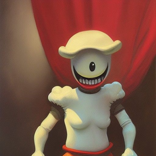 Cuphead in Oil Painting Style